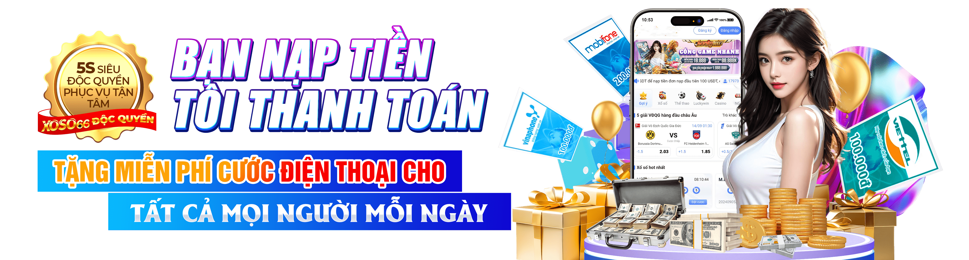 Hình ảnh quảng cáo của xv888 hiển thị nền tảng và các lợi ích