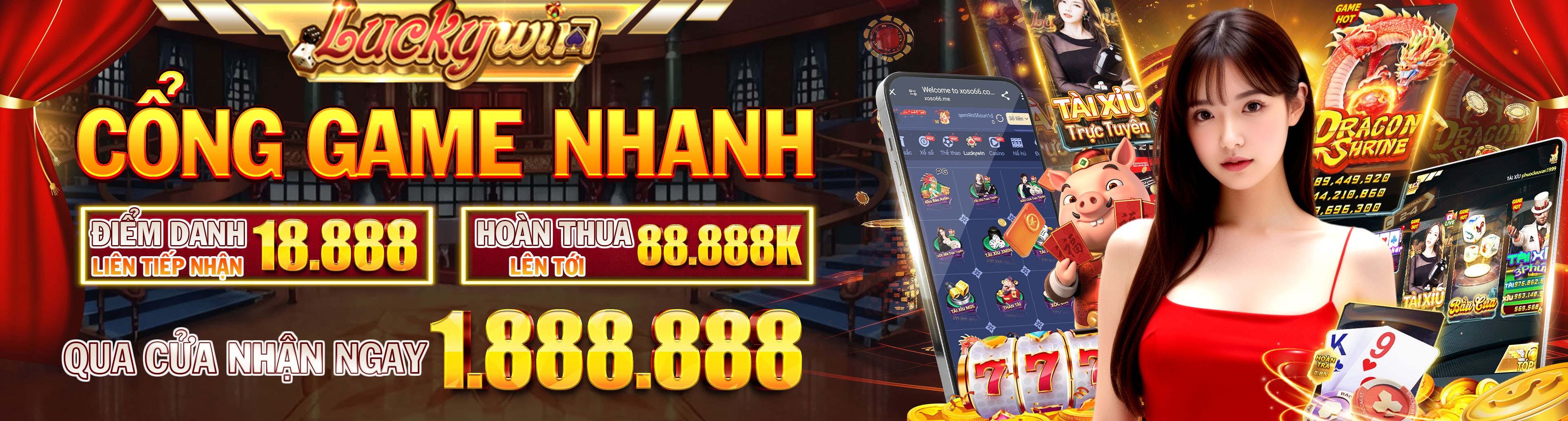 Hình ảnh quảng cáo của xv888 hiển thị nền tảng và các lợi ích